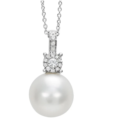 Collana Bliss Donna in Oro bianco Perla 0.07 Ct 20067023 - 20067023